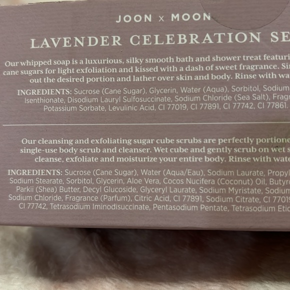 Joon X Moon Lavender Celebration Set Scented Whipped Soap & Sugar Cubes NWT - Picture 9 of 14